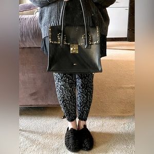 Campomaggi Handbag Black with Gold-toned Hardware and Embelishments